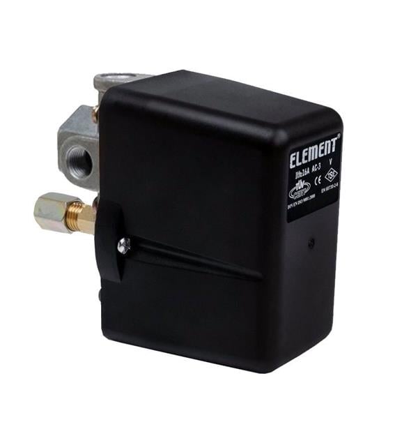 Element - Element Kompresör Basınç Şalteri 4-16 Bar Tahliyeli Üç Yollu Trifaze 1/2 Bağlantılı