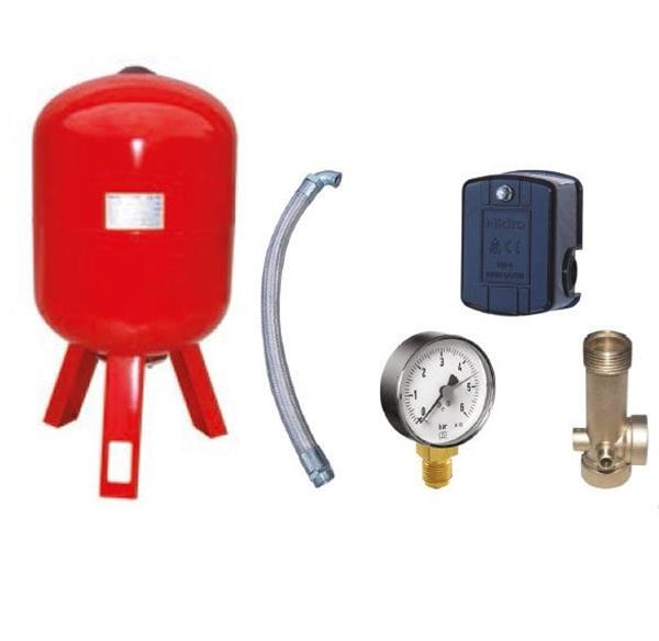 Hidrotank - Hidrotank 100 Litre Dikey Ayaklı Hidrofor Kiti, Hidrofor Bağlantı Takımı