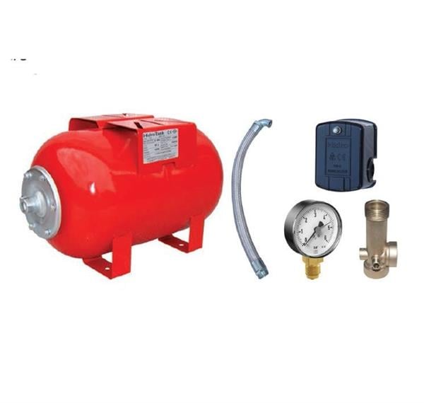 Hidrotank - Hidrotank 100 Litre Yatay Ayaklı Hidrofor Kiti, Hidrofor Bağlantı Takımı