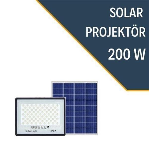 Lexron - LEXRON Solar Projektör, Güneş Enerjili Projektör, 200W Solar Projektör