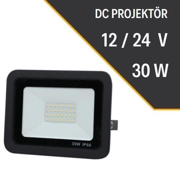 Lexron - LEXRON Solar Projektör, Güneş Enerjili Projektör, 30W DC Projektör 12V/24V