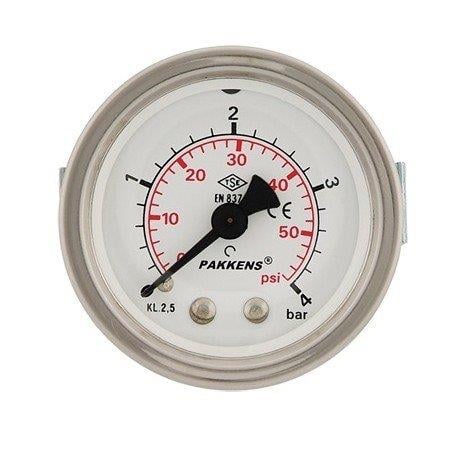 Pakkens - Pakkens 0-1 Bar 63 mm Arkadan Bağlantılı Panotipi Kuru Manometre G 1/4 inç