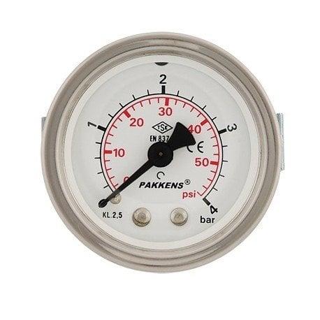 Pakkens - Pakkens 0-1.6 Bar 63 mm Arkadan Bağlantılı Panotipi Kuru Manometre G 1/4 inç