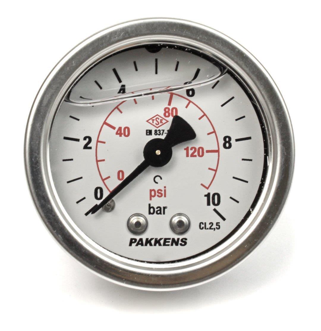 Pakkens - Pakkens 0-10 Bar 50 mm Arkadan Bağlantılı Gliserinli Manometre G 1/4 inç
