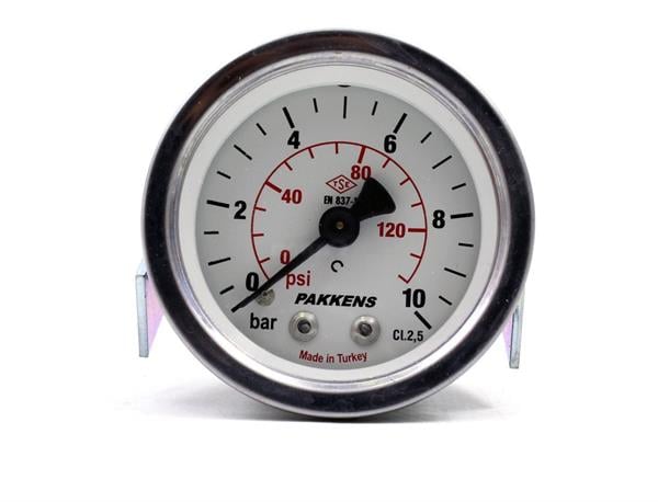Pakkens - Pakkens 0-10 Bar 50 mm Panotipi Arkadan Bağlantılı Kuru Manometre G 1/8 inç