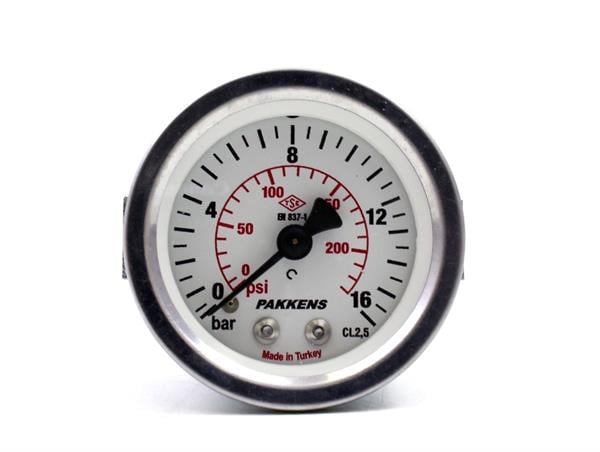 Pakkens - Pakkens 0-16 Bar 50 mm Panotipi Arkadan Bağlantılı Kuru Manometre G 1/8 inç