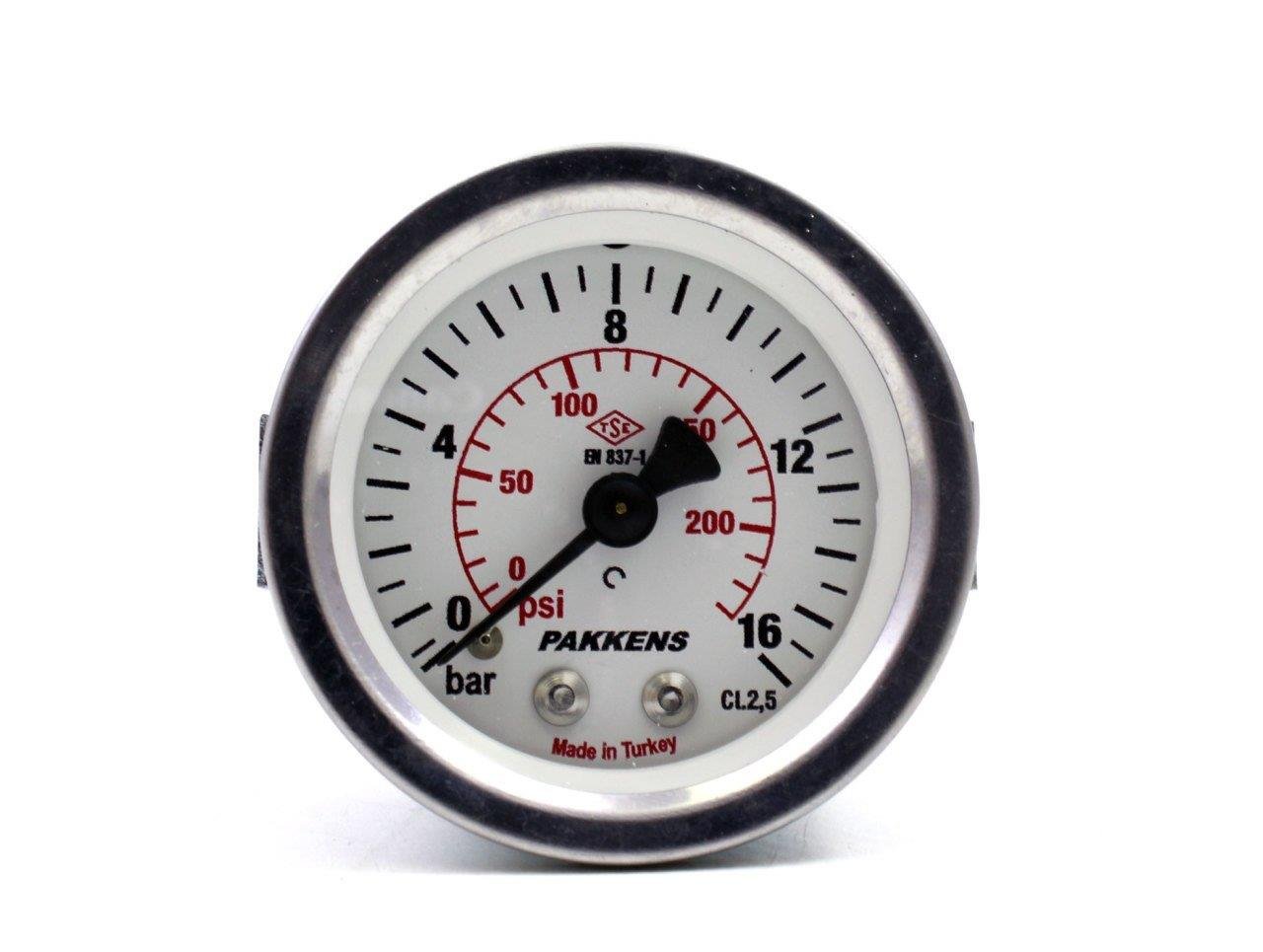 Pakkens - Pakkens 0-16 Bar 63 mm Arkadan Bağlantılı Panotipi Kuru Manometre G 1/4 inç