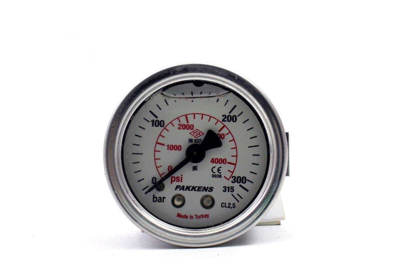 Pakkens - Pakkens 0-315 Bar 100 mm Arkadan Bağlantılı Panotipi Gliserinli Manometre G 1/2 inç