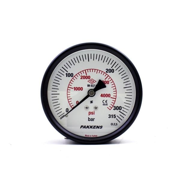 Pakkens - Pakkens 0-315 Bar 100 mm Arkadan Bağlantılı Kuru Manometre G 1/4 inç