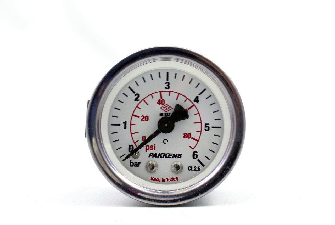 Pakkens - Pakkens 0-6 Bar 63 mm Arkadan Bağlantılı Panotipi Kuru Manometre G 1/4 inç