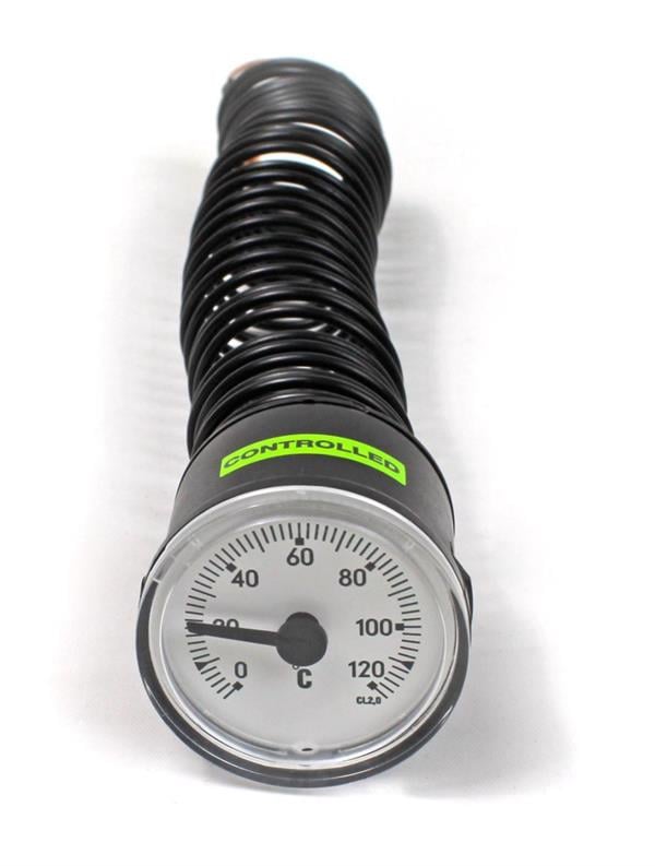 Pakkens - Pakkens Çap 40 0/+120 °C Arkadan Bağlantılı Gazlı Termometre 3mt Pvc Kaplı Kapiler Boyu