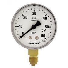Pakkens - Pakkens Çap 63 0/600 Bar Kuru Tip Basınç Ölçer, Manometre, Basınç Göstergesi 1/4''