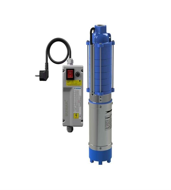 Sumak Pompa - Sumak 5SD5 Keson Kuyu Dalgıç Pompa 30 Metre Kablolu, Panolu