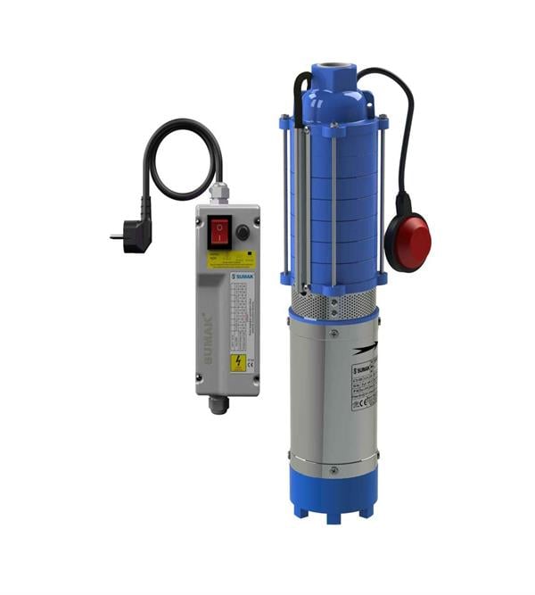 Sumak Pompa - Sumak 5SDF7 Keson Kuyu Dalgıç Pompa 30 Metre Kablolu, Panolu, Şamandıralı