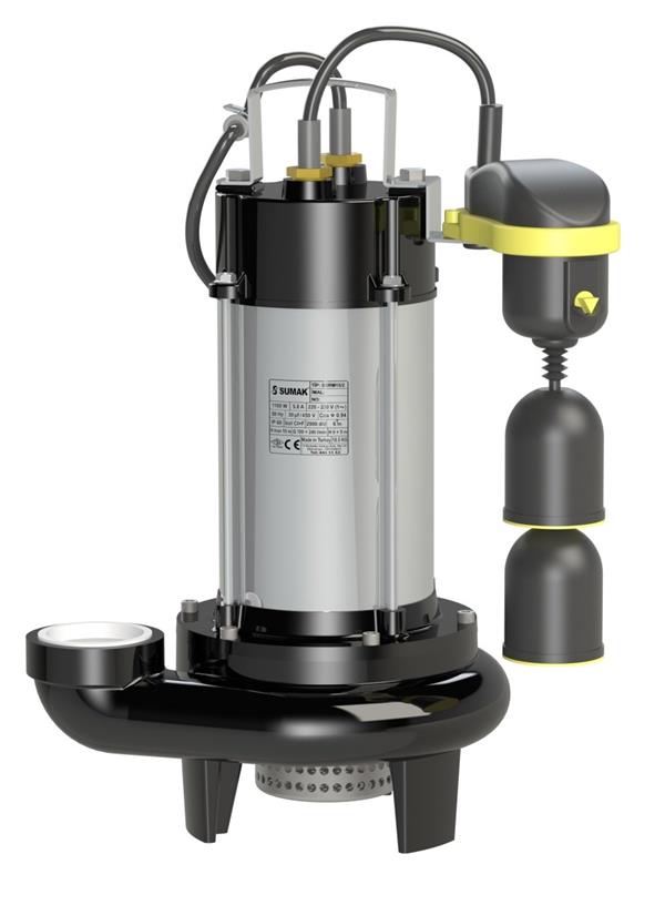 Sumak Pompa - Sumak SDF 18/2Y-A Asansör Flatörlü Az Kirli Su Dalgıç Pompa 220 Volt 1.8 Hp