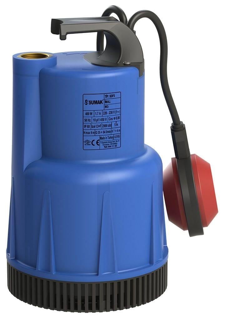 Sumak Pompa - Sumak SDF 300 Drenaj Dalgıç Pompa Monofaze (220V) 0.33 Hp