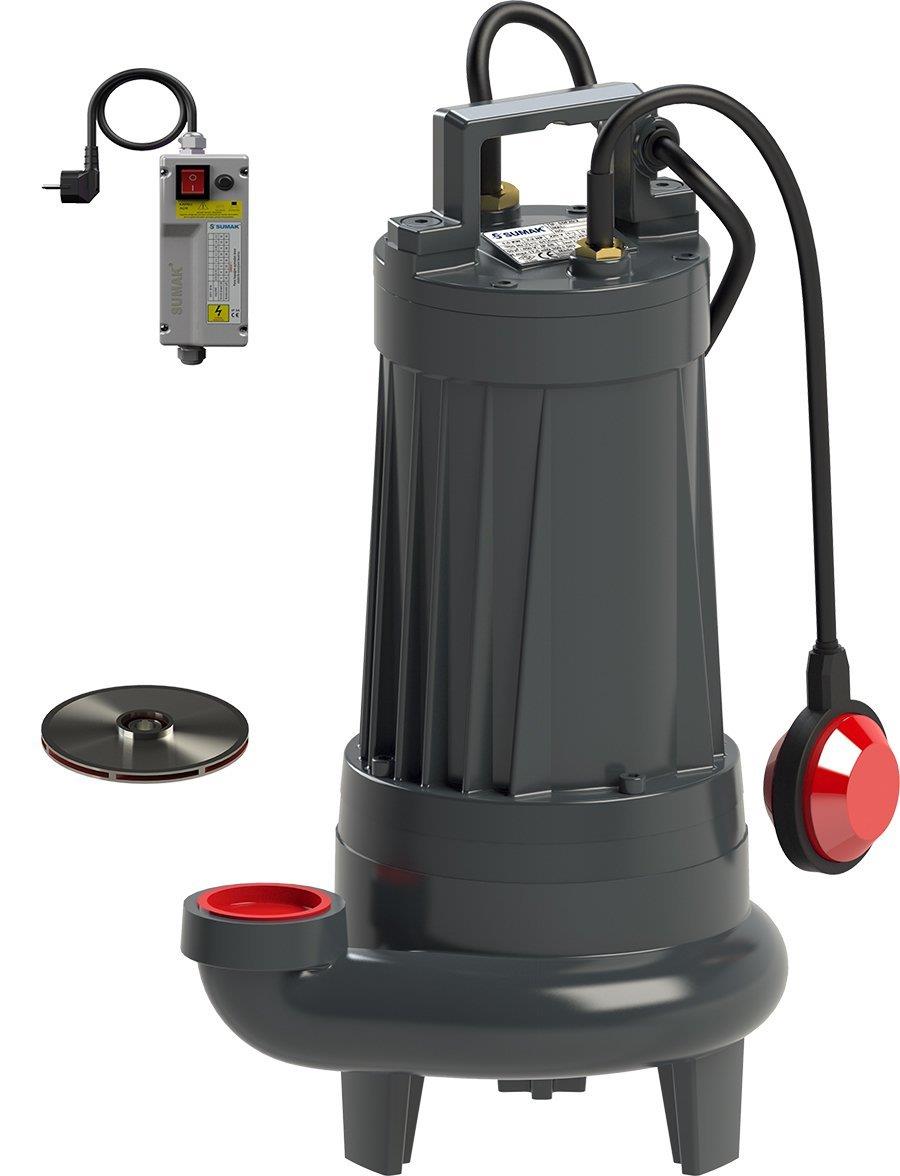 Sumak Pompa - Sumak SDF25/2 Temiz Su Dalgıç Pompa Monofaze(220V) 3 Hp