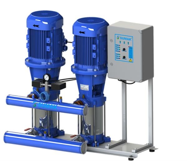 Sumak Pompa - Sumak SHT 34 B 1500/7 Düşey Milli Kademeli Çift Pompalı Hidrofor