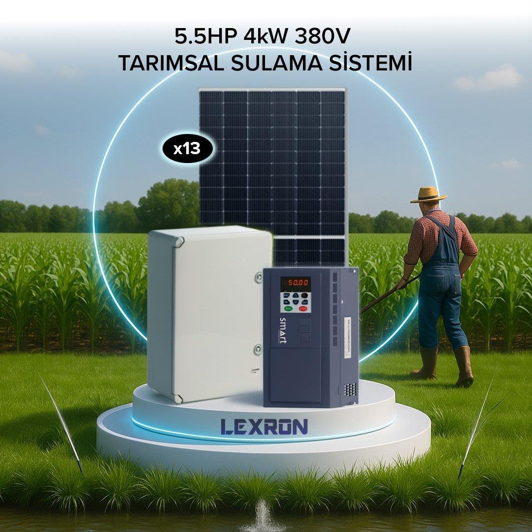 Uzman - 5,5 HP Solar Güneş Enerjili Tarımsal Sulama Sistemi, 5.5 HP Dalgıç Pompa Sistemi