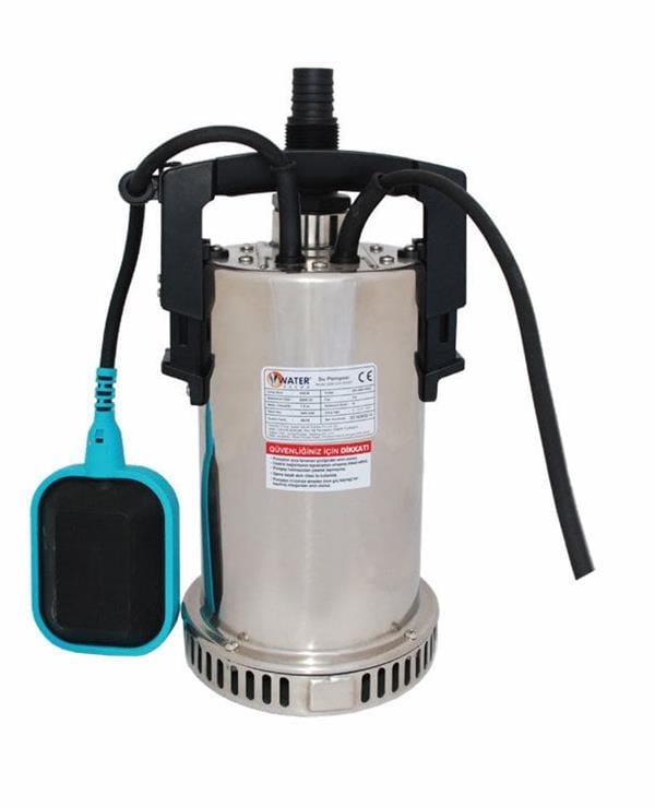 Water Sound - Water Sound QSB-2JH-550 Paslanmaz Gövdeli Drenaj Dalgıç Pompa, Şamandıralı 8 mss 9 m³/h