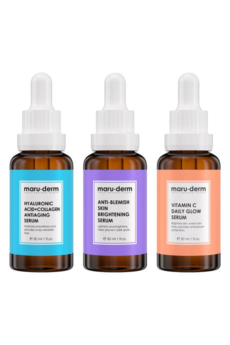 Maruderm 3'lü Fırsat Serum Seti - Leke Serumu, Hyalüronik Asit Serum, C Vitamini Serumu