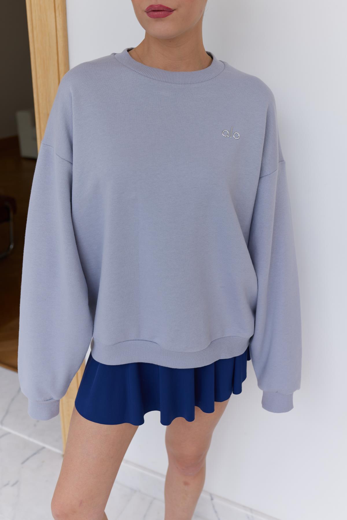Gri Yazı Baskılı Basic SweatShirt