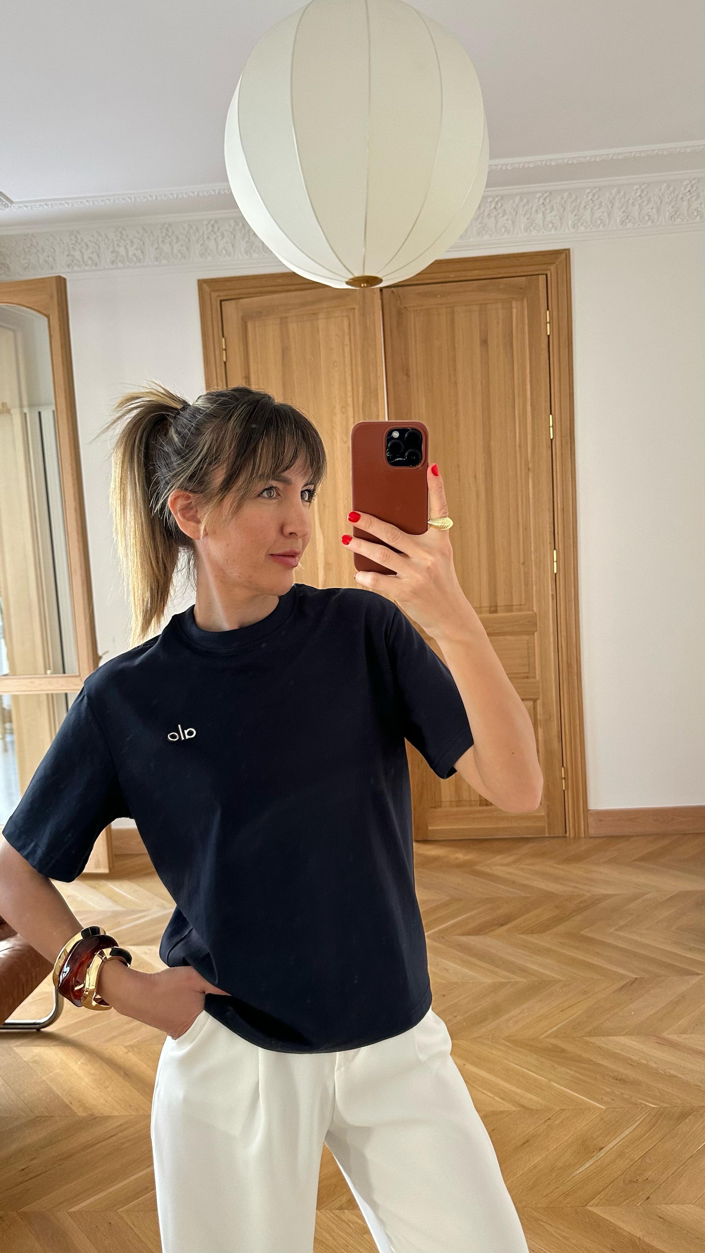 Lacivert Yazı Baskılı Basic T-Shirt