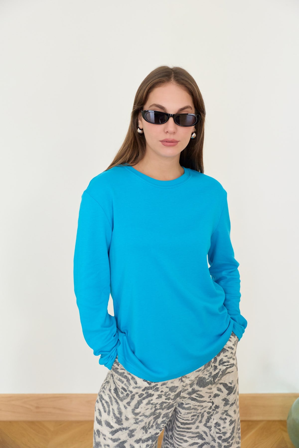 Mavi Basic Bisiklet Yaka T-Shirt