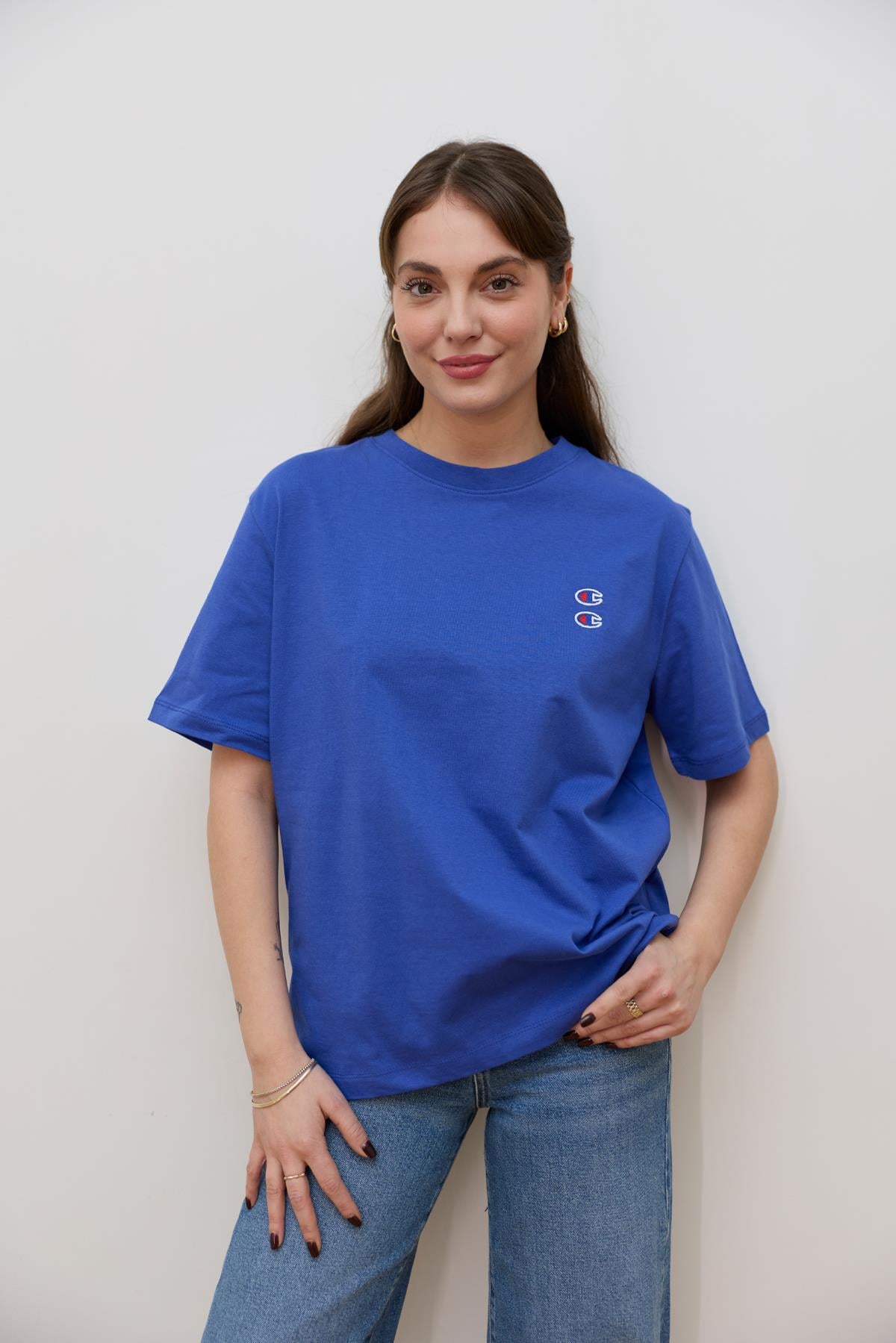 Mavi Bisiklet Yaka Logo Detaylı T-Shirt