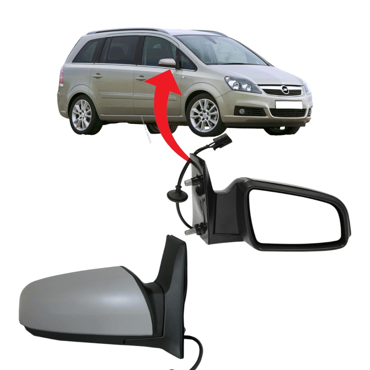 Opel Zafira Sağ Ayna Elektrikli Astarlı 2005 Sonrası 6428224