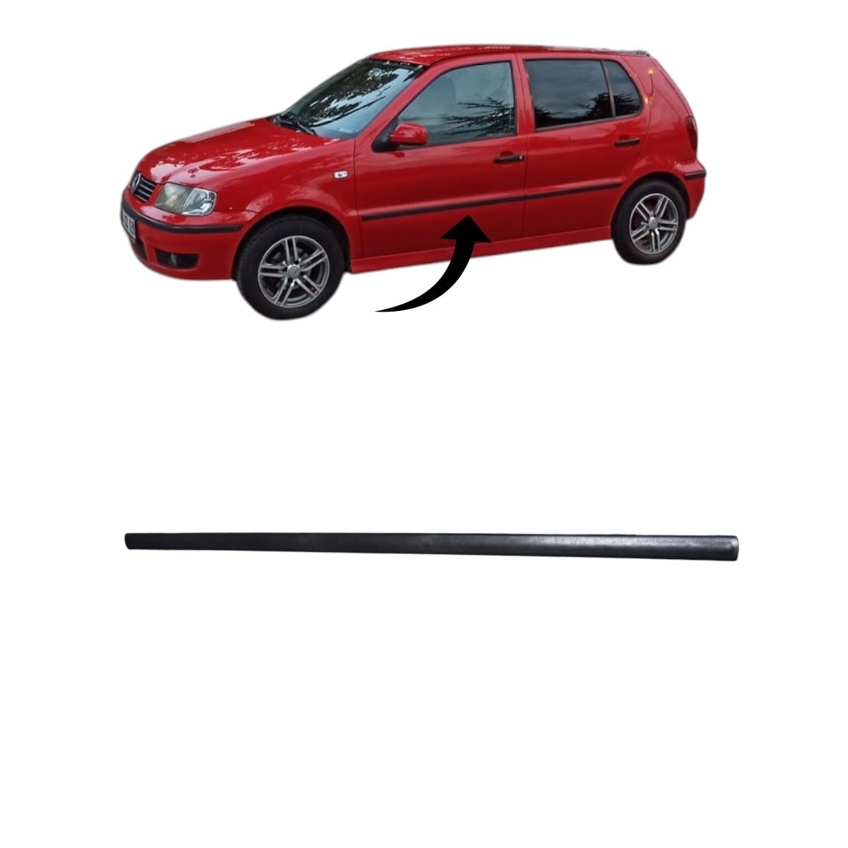 Polo Kapı Çıtası Ön Sol Saten Siyah 1999-2002 6N4853071 B41