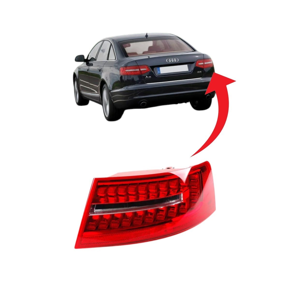 Audi A6 Sağ Dış Stop Lambası Ledli 2009-2012 4F5945096J