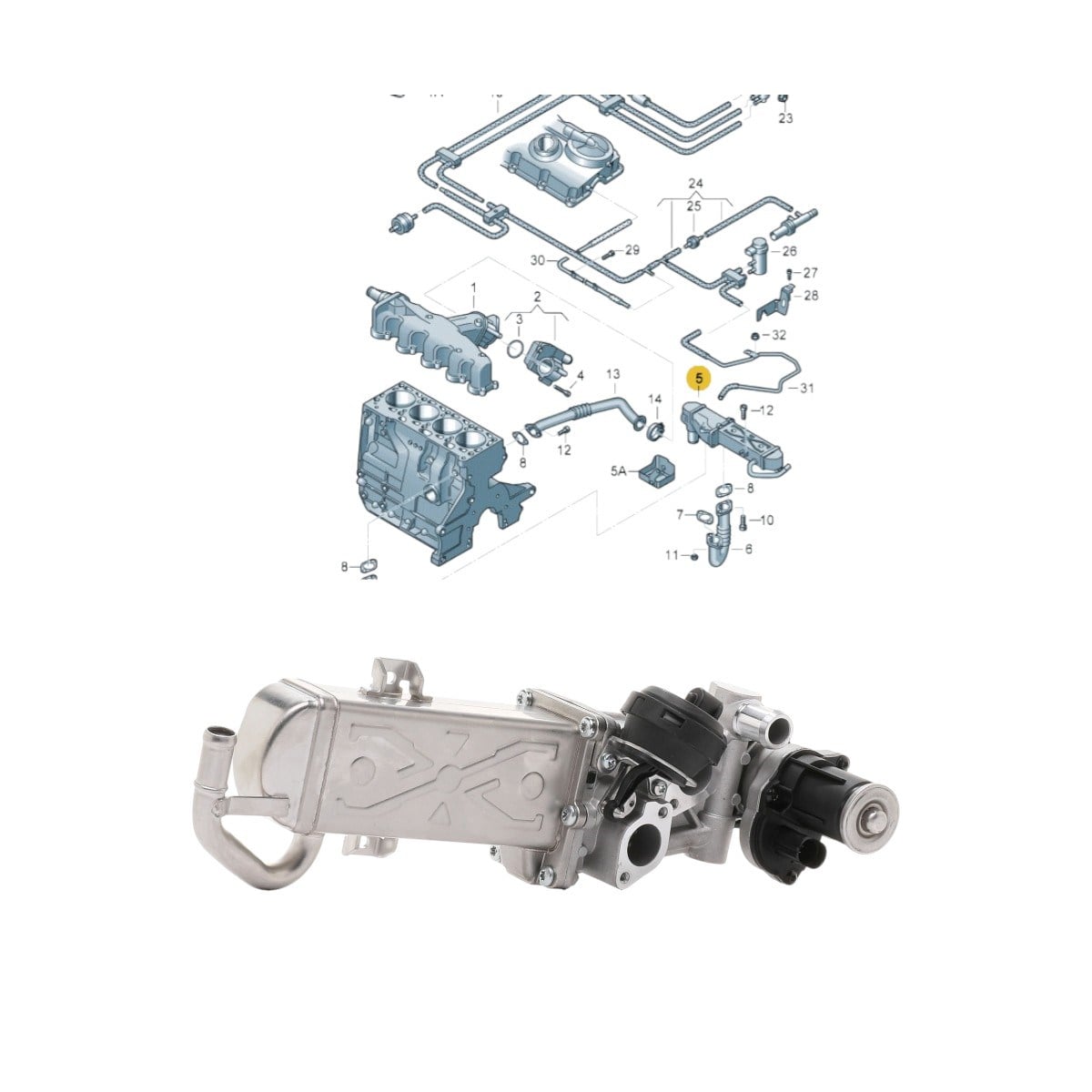 NGK-Seat Leon Egr Valfi 1.6TDI CAY 2005-2012 03L131512CF