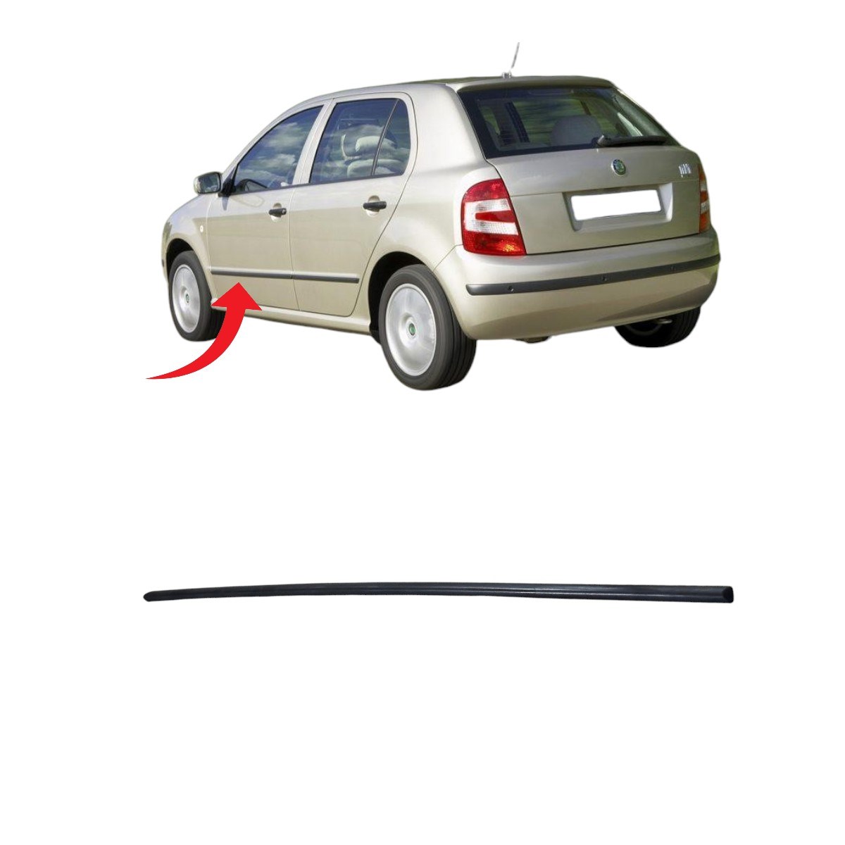 Fabia Kapı Çıtası Ön Sol Saten Siyah 2000-2008 6Y0853515 B41