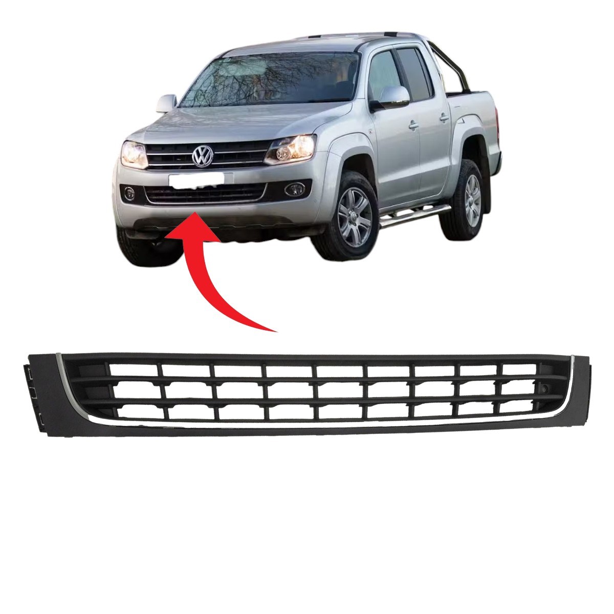 Vw Amarok Ön Tampon Orta Izgara Kromlu 2013-2016 2HH853677 9B9