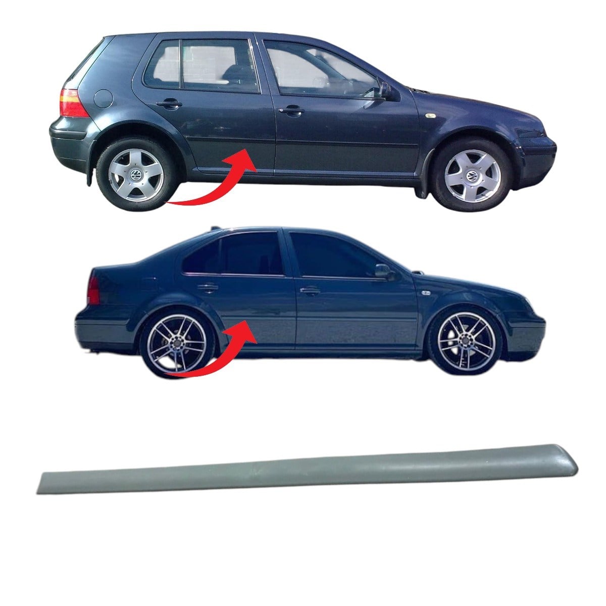 Golf4-Bora Kapı Çıtası Arka Sağ Boyanır 1998-2004 1J4853754G