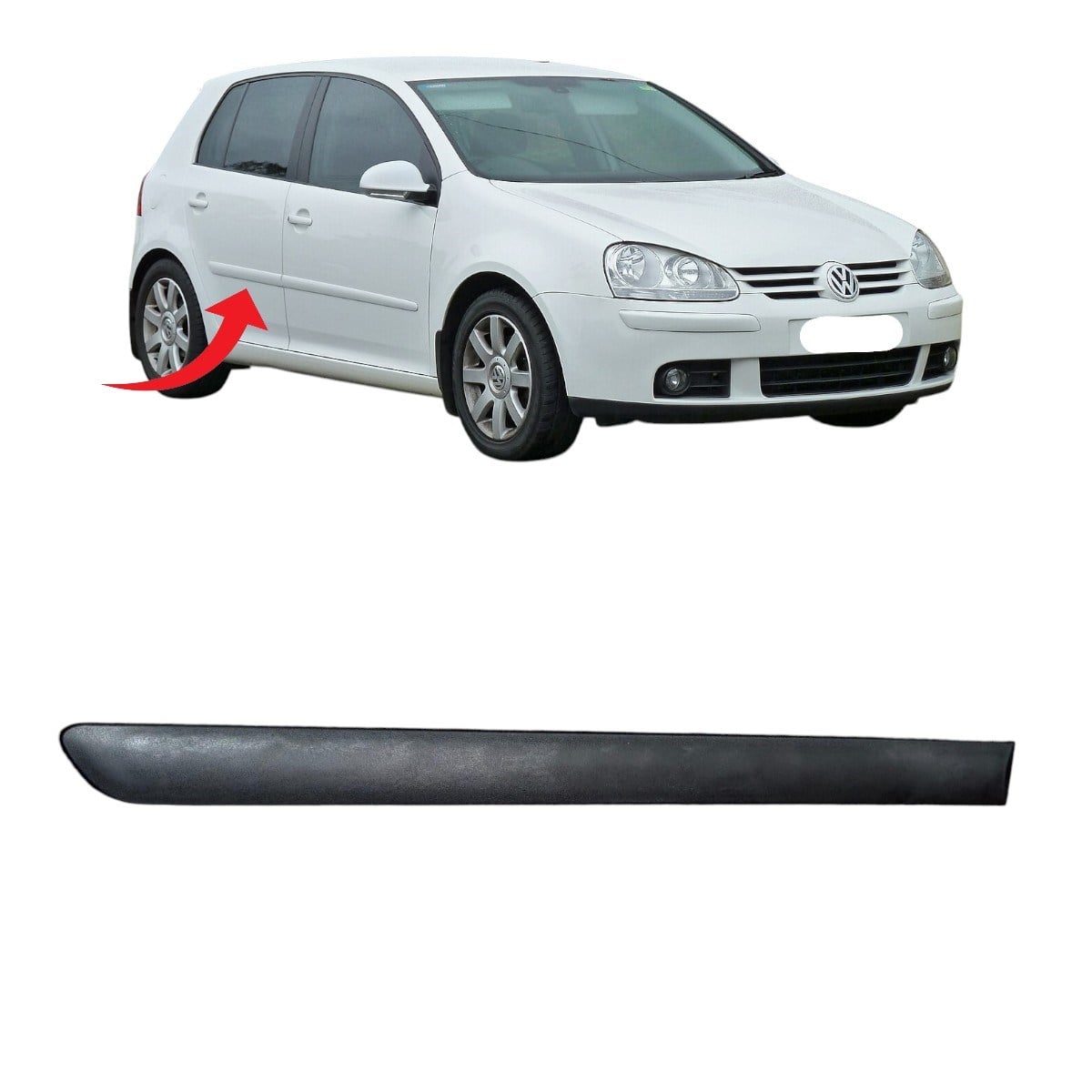 Golf5 Kapı Çıtası Arka Sağ Saten Siyah 2005-2009 1K4853754B