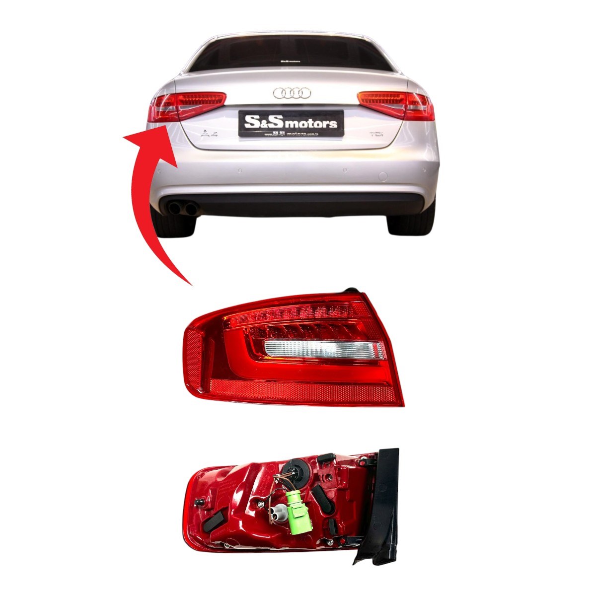 Audi A4 Stop Lambası Sol Dış Ledli 2013-2015 8K5945095AC