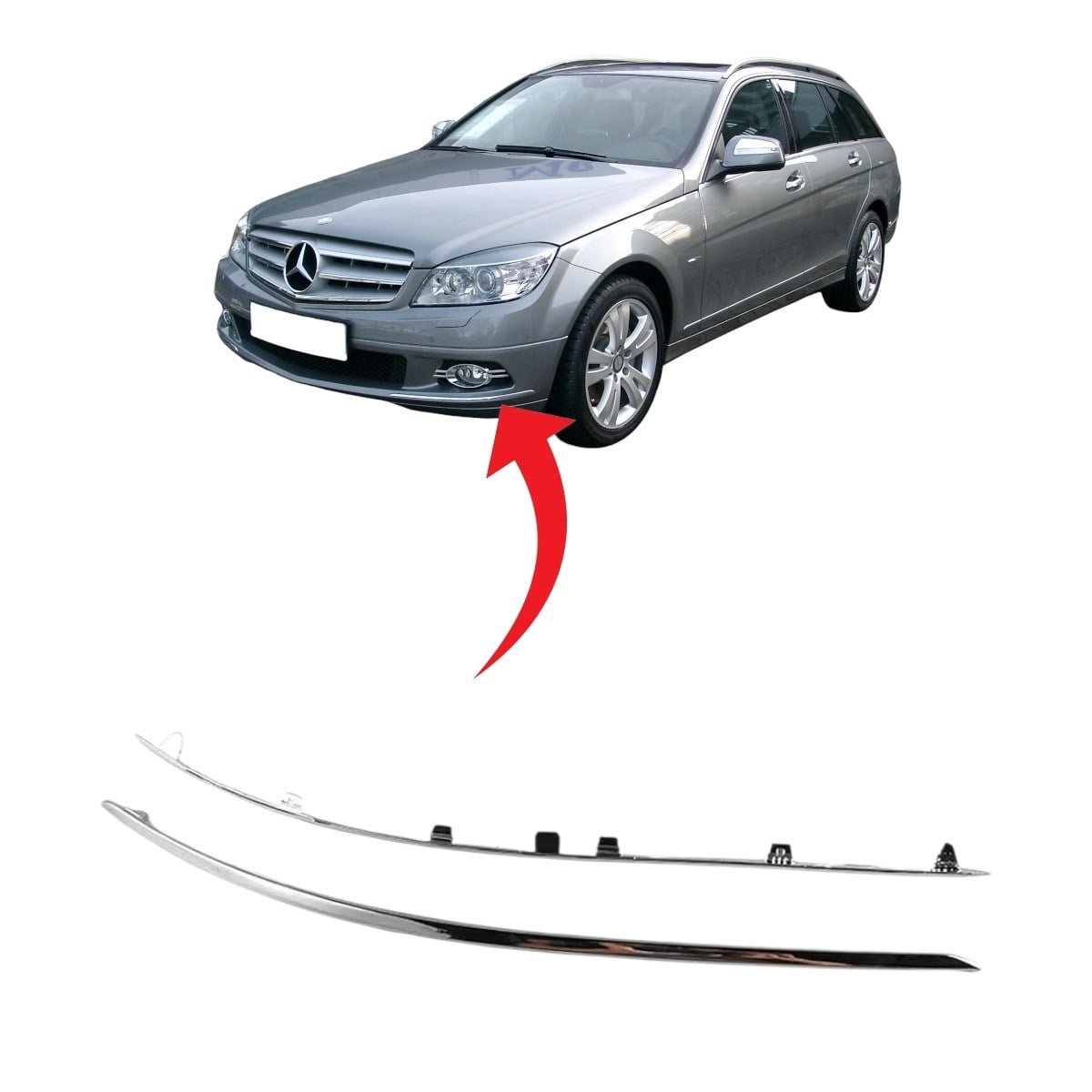 Mercedes W204 Ön Tampon Nikelajı Sol 2007-2014 A2048850721