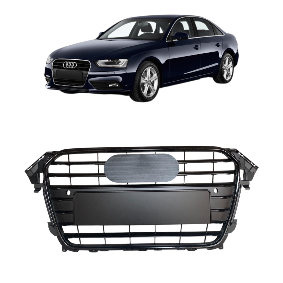 Audi A4 Ön Panjur Siyah-Krom Çerçeve Sensörlü 2012-2015 8K0853651E
