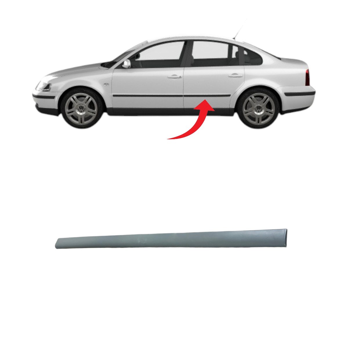 Passat B5 Kapı Çıtası Arka Sol Boyanır 1997-2000 3B0853753 B41