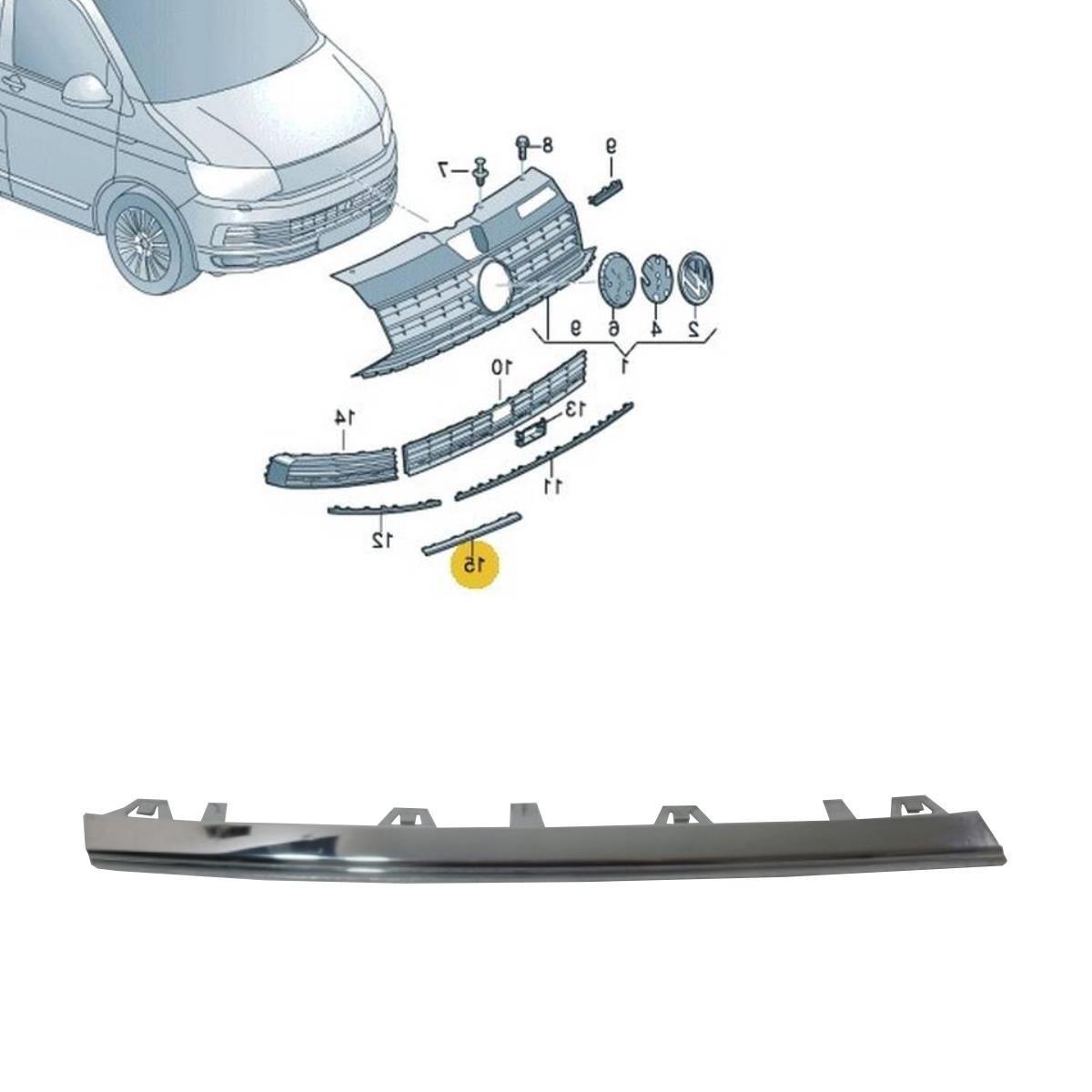 Vw Transporter T7 Sağ Ön Süs Cıtası Krom 7E5853102