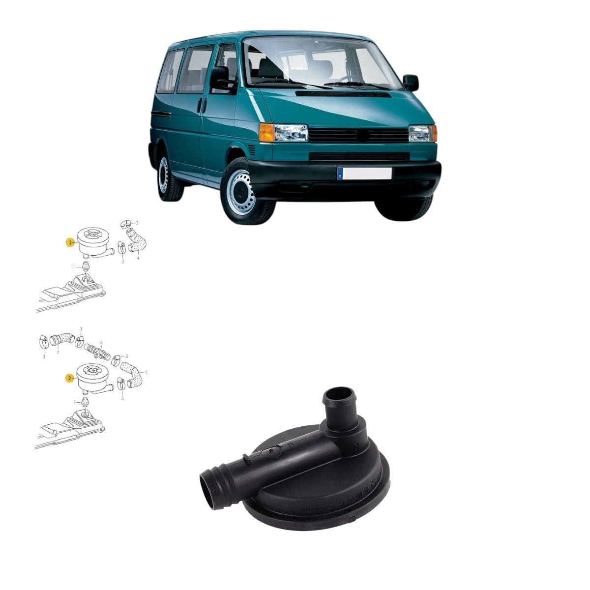 Transporter T4 Külbütör Havalandırma Valfi 2.5TDI ACV 074129101