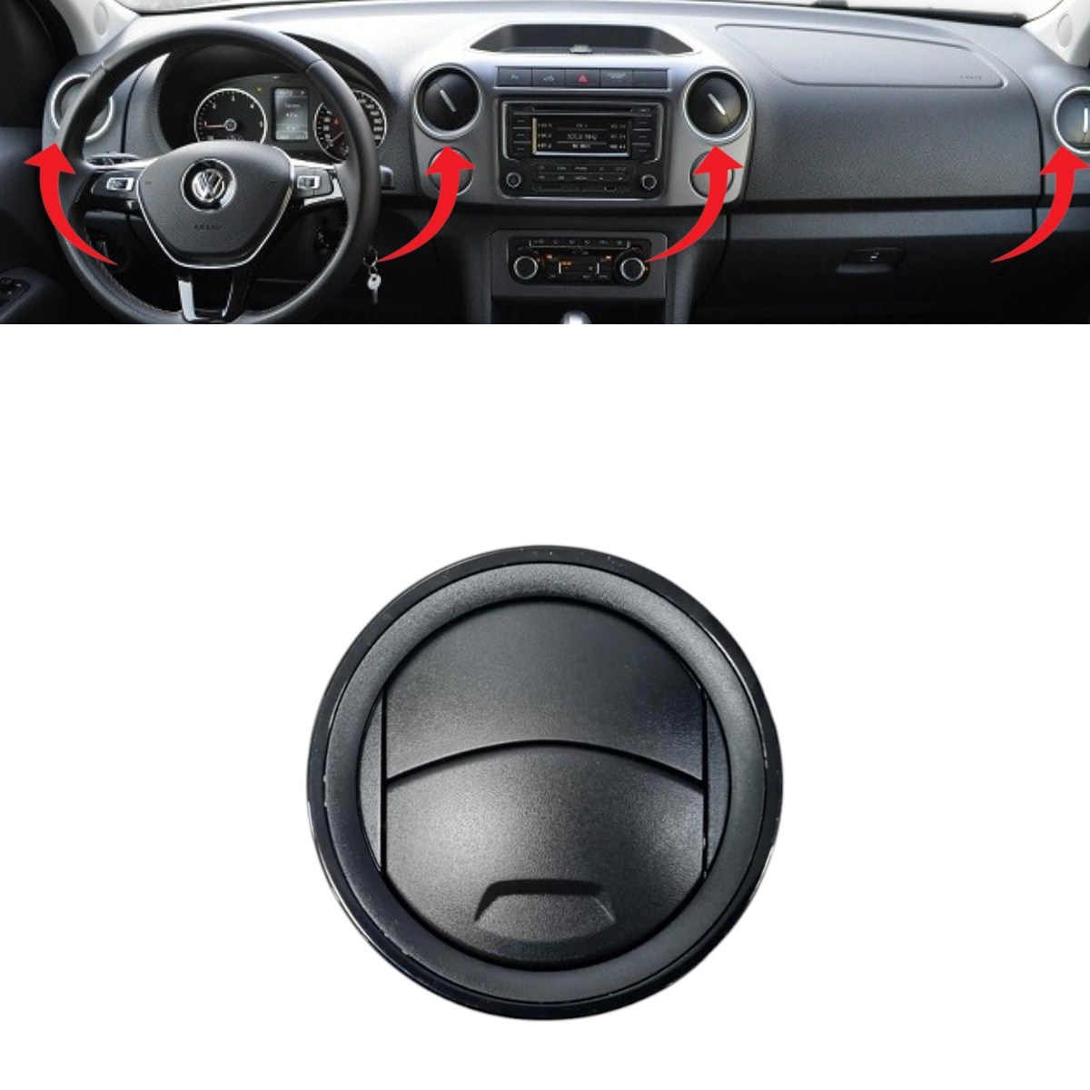 Vw Amarok Ön Torpido Havalandırma Mat Siyah 2010-2016 2H0819703E