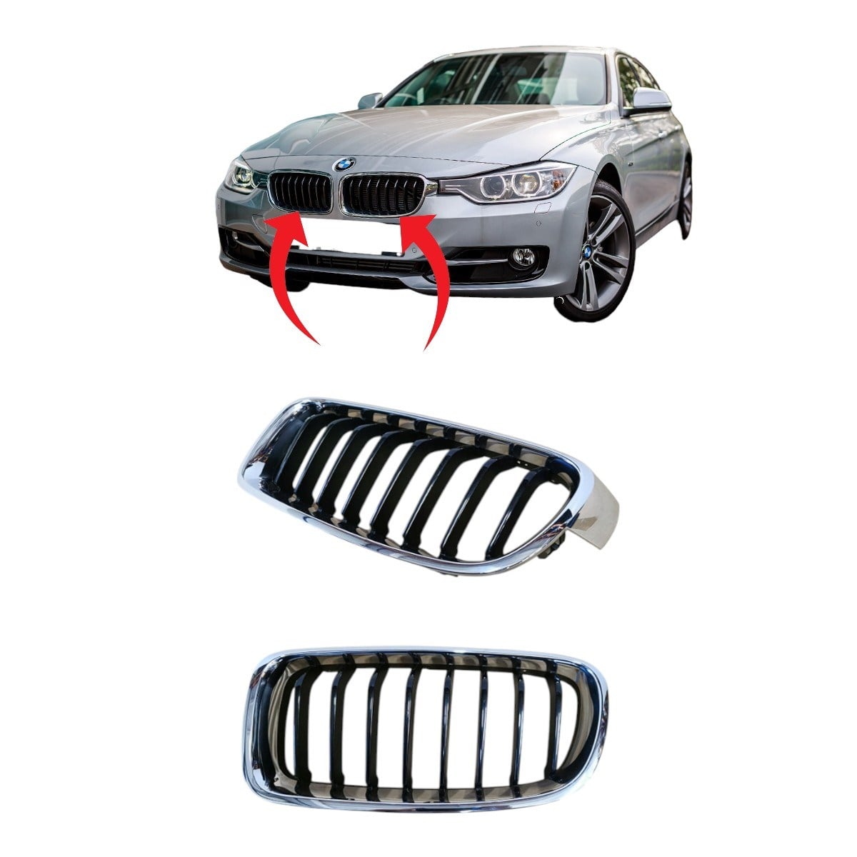 Bmw F30 Ön Panjur Set Sport 2012-2018 51137260497/51137260498