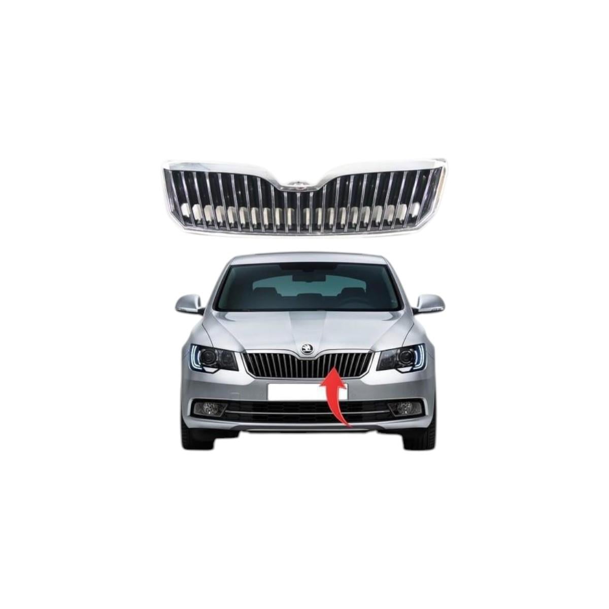 Skoda Süperb Ön Panjur Full Kromlu 2013 Sonrası 3T0853668B