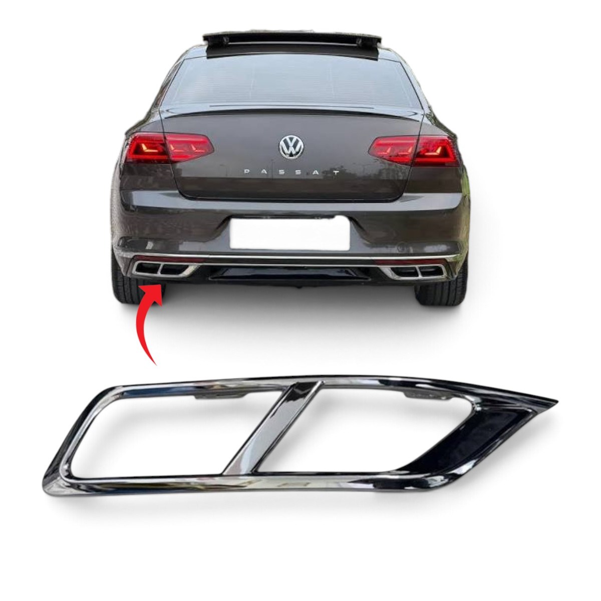 Passat B8.5 R Line Arka Spoyler Nikelajı Sol 2019-2022 3G0853209A 2ZZ