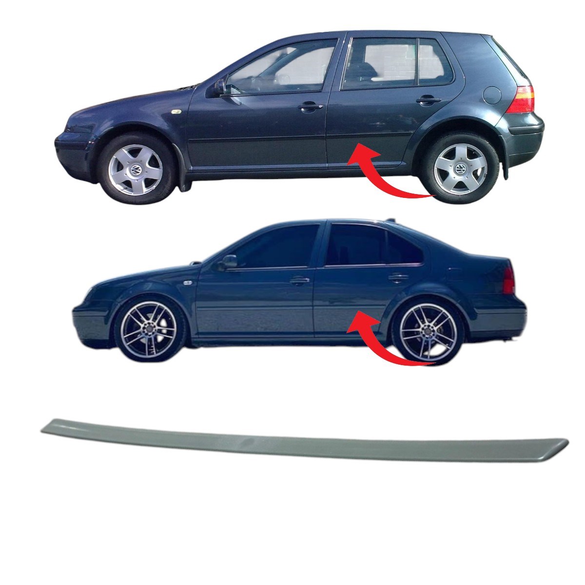 Golf4-Bora Kapı Çıtası Arka Sol Boyanır 1998-2004 1J4853753G