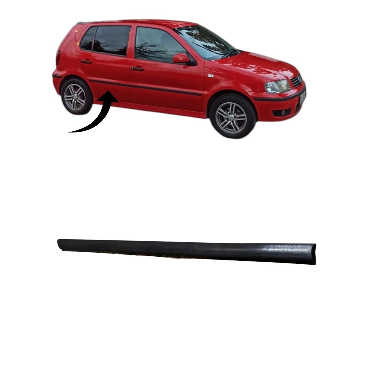 Polo Kapı Çıtası Arka Sağ Saten Siyah 1999-2002 6N4853074 B41