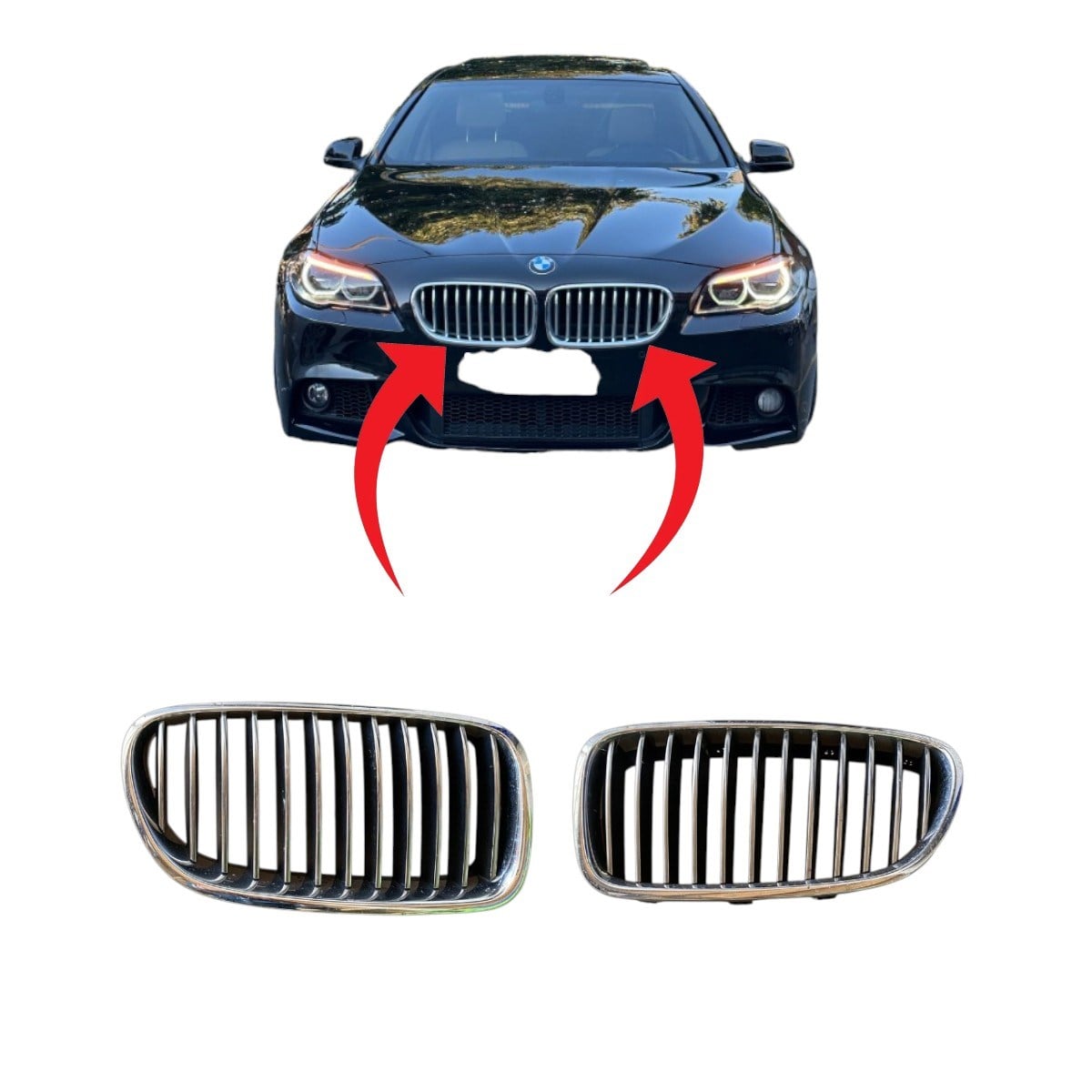 Bmw F10 Ön Panjur Set Krom Titan 2010-13 51137261355/51137261356